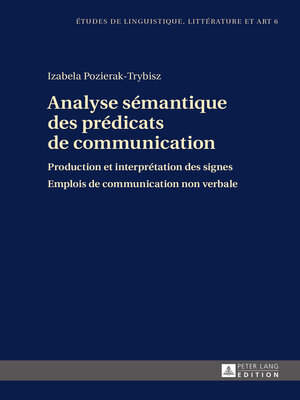 cover image of Analyse sémantique des prédicats de communication